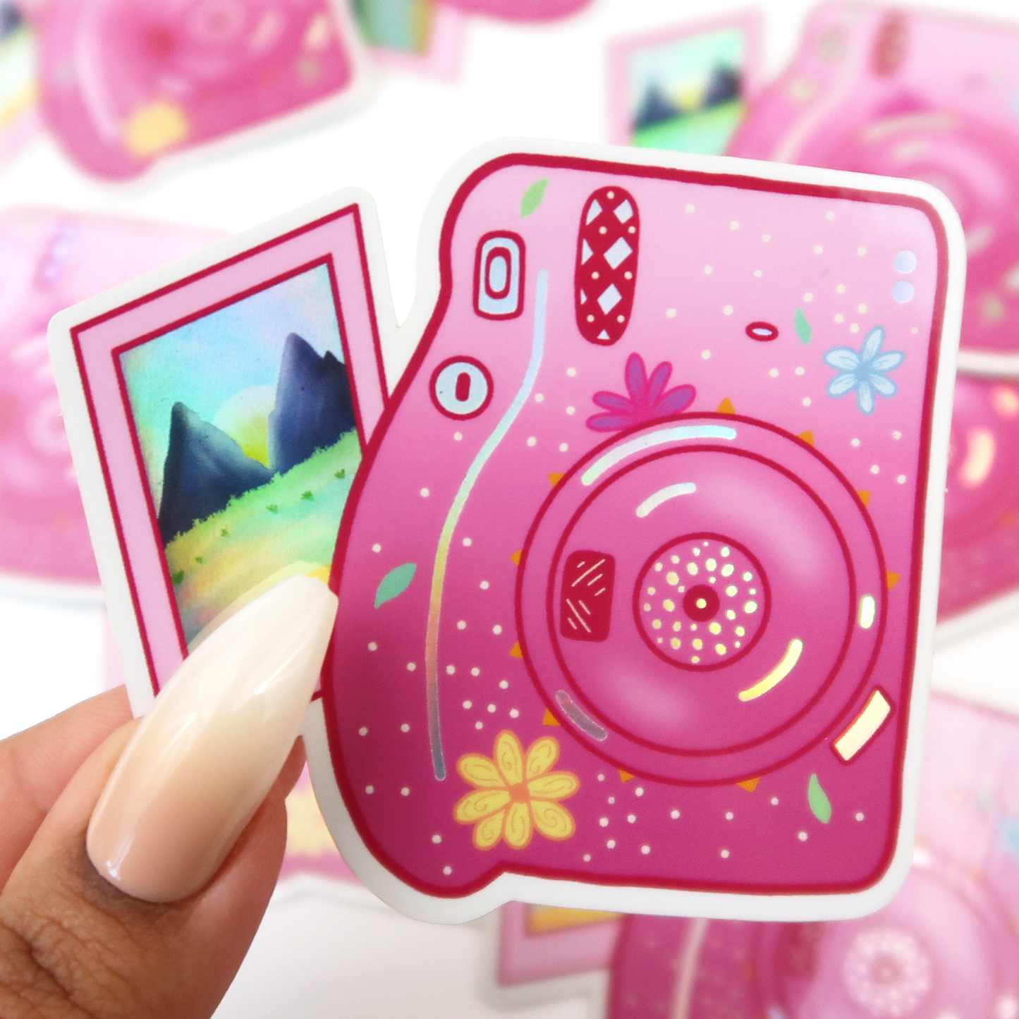 Polaroid Camera Holographic Vinyl Sticker