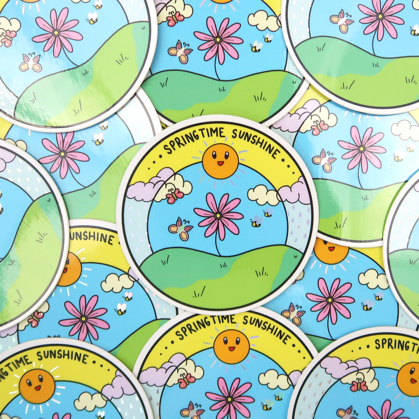 Springtime Sunshine Holographic Vinyl Sticker