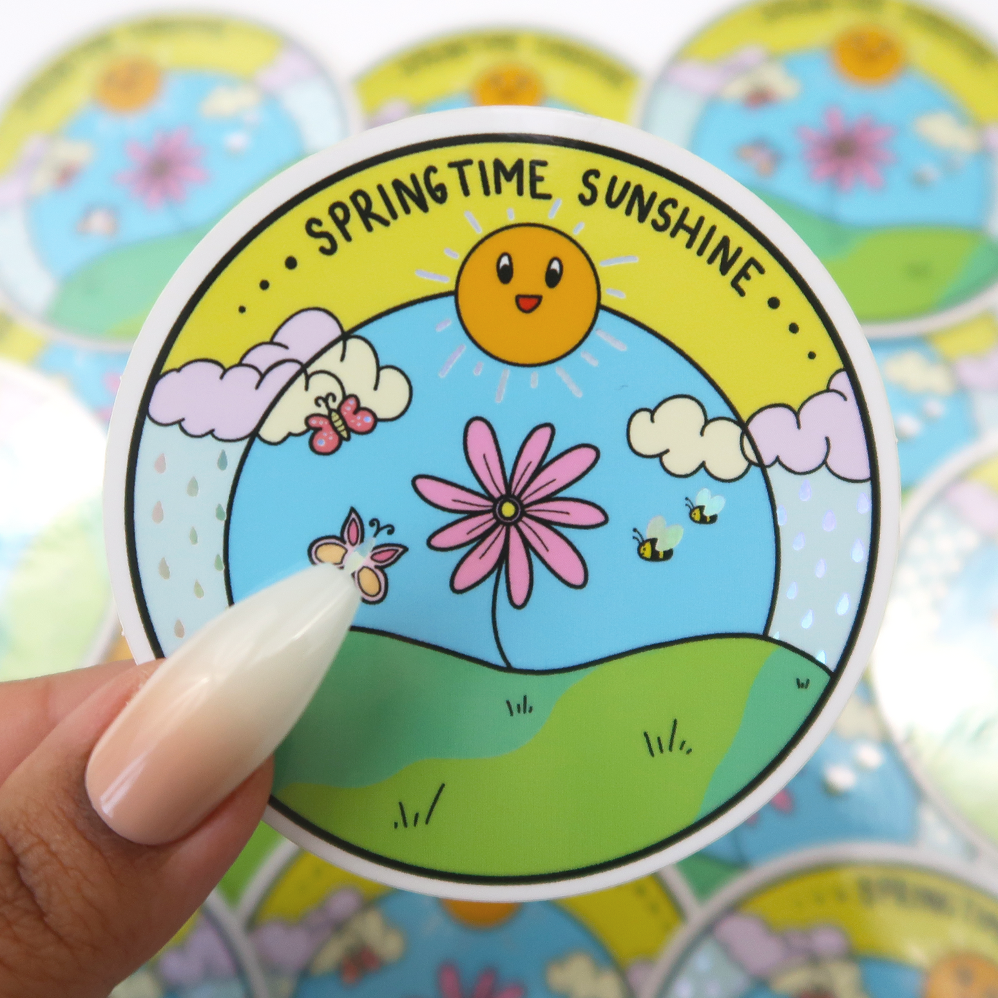Springtime Sunshine Holographic Vinyl Sticker