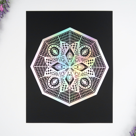 Web Mandala Foil Print