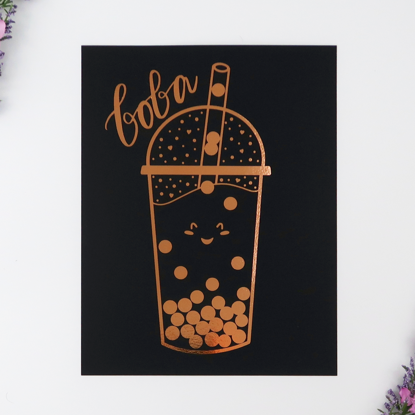 Happy Boba Foil Print