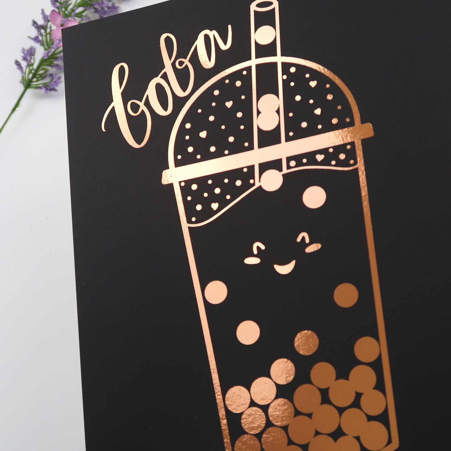 Happy Boba Foil Print