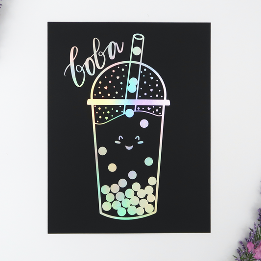 Happy Boba Foil Print