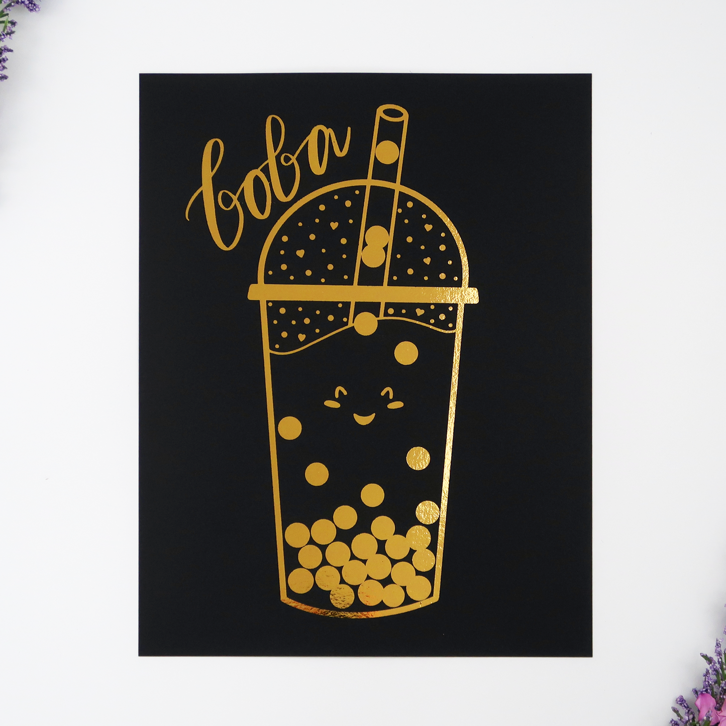 Happy Boba Foil Print