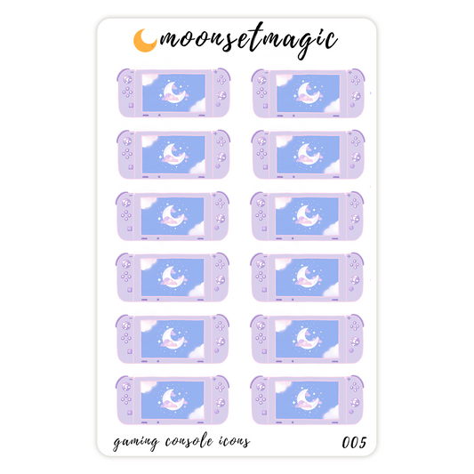 Gaming Console Icons Sticker Sheet
