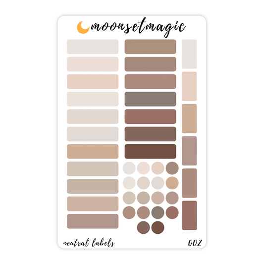 Neutral Labels Sticker Sheet